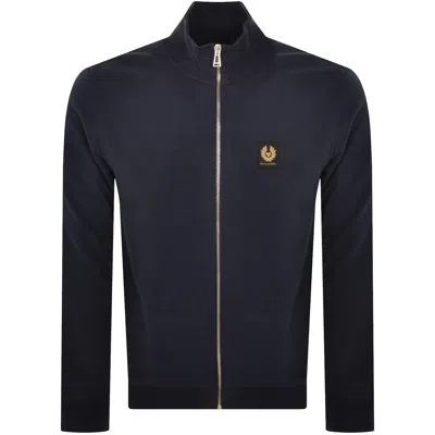 Belstaff Full Zip Sweatshirt Dark Ink In Black