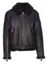 Belstaff Fur-collar Zip-pocket Leather Jacket In Black