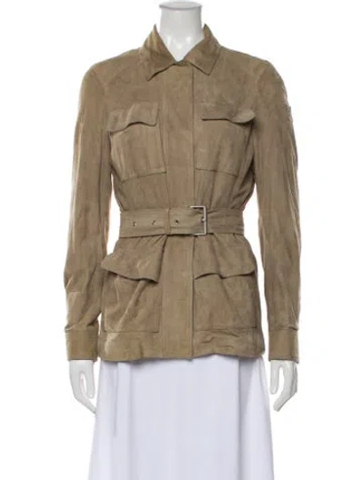 Pre-owned Belstaff Goat Leather Utility Jacket In Neutral
