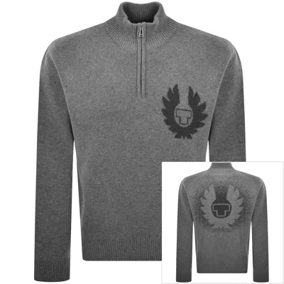 Belstaff Graphic Knit Jumper Brown In Gray