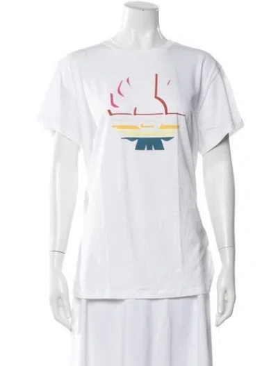 Pre-owned Belstaff Graphic Print Crew Neck T-shirt In White