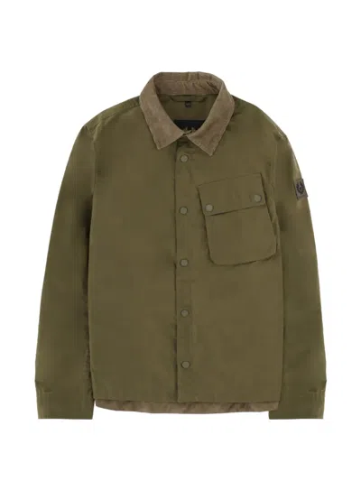 Belstaff Ground Corduroy-collar Cotton Jacket In Green