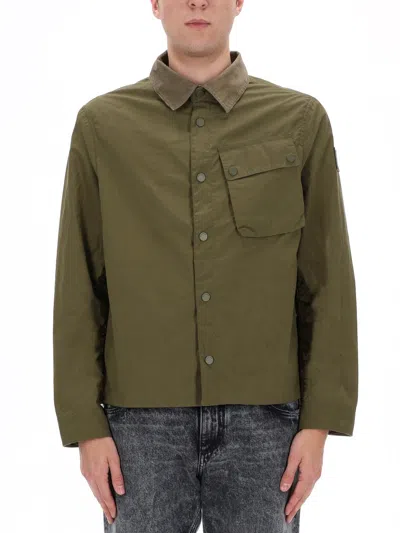 Belstaff Ground Corduroy-collar Cotton Jacket In Green
