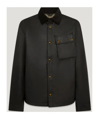 Belstaff Blue Merino Wool Jackets In Black