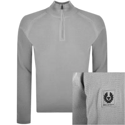 Belstaff Guide Quarter Zip Jumper Grey In Gray