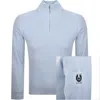 Belstaff Guide Quarter Zip Jumper Sky Blue In Blue