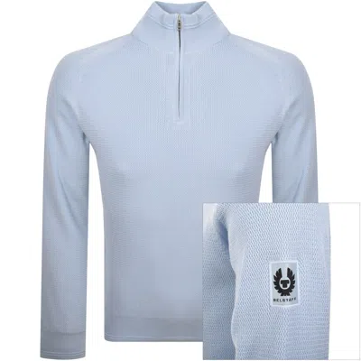 Belstaff Guide Quarter Zip Jumper Sky Blue