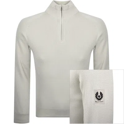 Belstaff Guide Quarter Zip Jumper Stone Beige