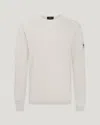 Belstaff Guide Crewneck Jumper In Stone Beige
