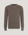 Belstaff Guide Crewneck Jumper In Surplus Green