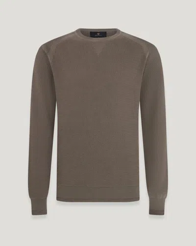 Belstaff Guide Crewneck Jumper In Surplus Green