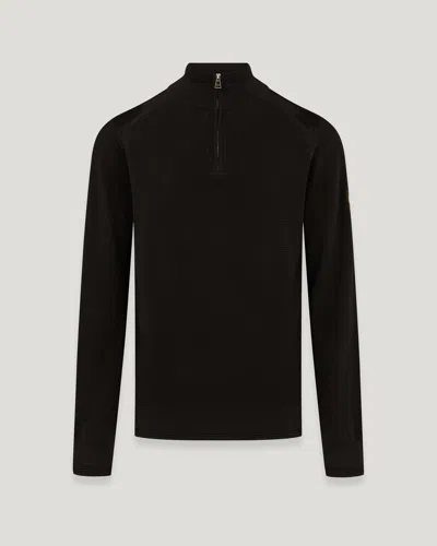 Belstaff Guide Quarter Zip Jumper In Black