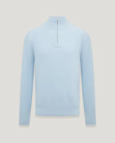 Belstaff Guide Quarter Zip Jumper In Sky Blue