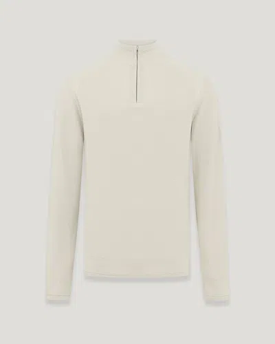Belstaff Guide Quarter Zip Jumper In Stone Beige