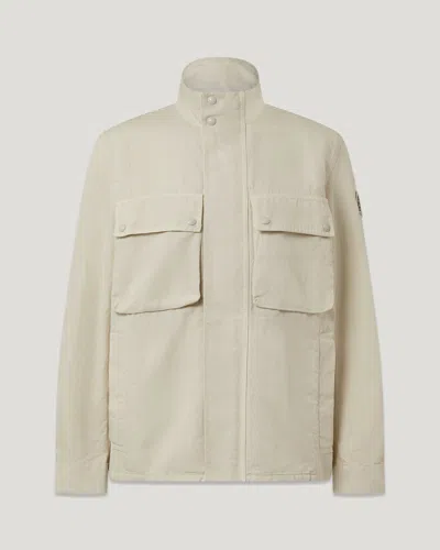 Belstaff Hayfield Jacket Garment Dye Cotton Linen In Silver