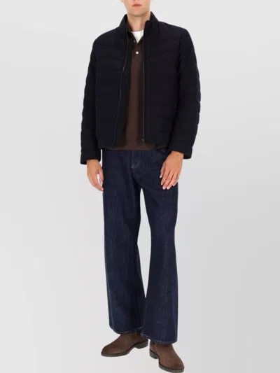 Belstaff High Collar Long Sleeve Padded Jacket In Black