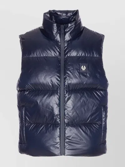 BELSTAFF HIGH COLLAR SLEEVELESS QUILTED JACKET WITH POCKETS
