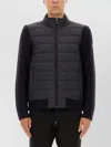 Belstaff High Neck Padded Front Knit Sweater In Black