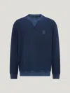 Belstaff Hockley Rundhals-sweatshirt Für Herren Negative Dye Fleece In Insignia Blue