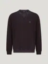 Belstaff Hockley Crewneck Sweatshirt In Washed Black