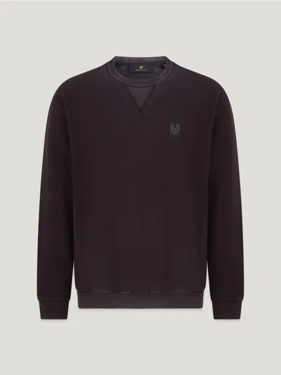 Belstaff Hockley Crewneck Sweatshirt In Washed Black