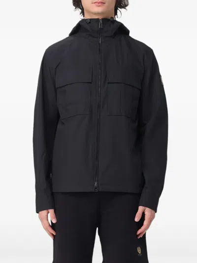 Belstaff Hooded Pocket-detail Jacket In Blue