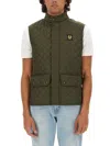 Belstaff Quilted Diamond Recycled Front Pockets Jacket In Green