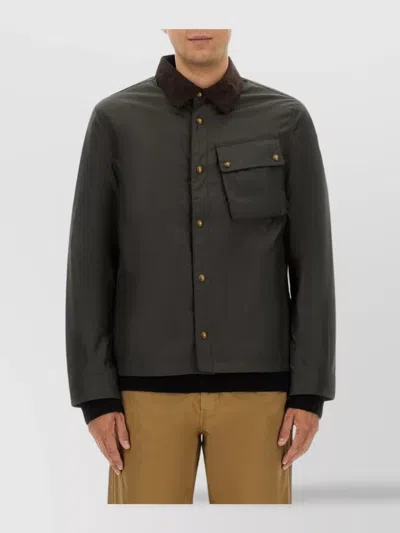 Belstaff Jacket Long Sleeve Chest Pocket In Black