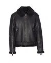 Belstaff Fur-collar Zip-pocket Leather Jacket In Black