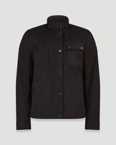 Belstaff Kate's Cottage Motorcycle Jacket Waxed Cotton In Black