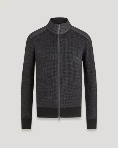 Belstaff Kelby Zip Cardigan In Black / Charcoal