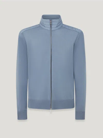 Belstaff Kelby Zip Cardigan In Blue Flint