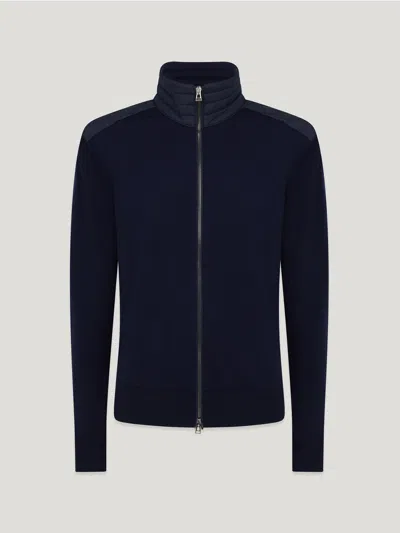 Belstaff Kelby Zip Cardigan In Dark Ink