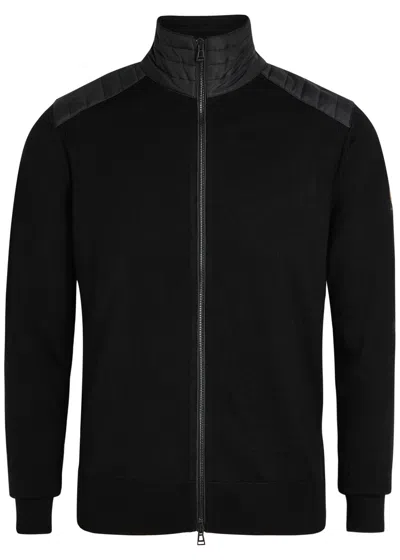 Belstaff Kelby Zip-up Wool-blend Cardigan In Black