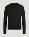 Belstaff Kerrigan Crew Neck Jumper Merino Wool Black In Black