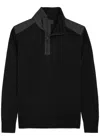 Belstaff Kilmington Mens Merino Wool Quarter Zip Jumper In Black