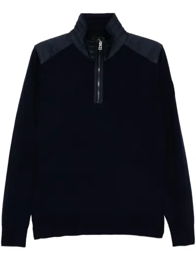 Belstaff Kilmington Quarter Zip Jumper In Blue