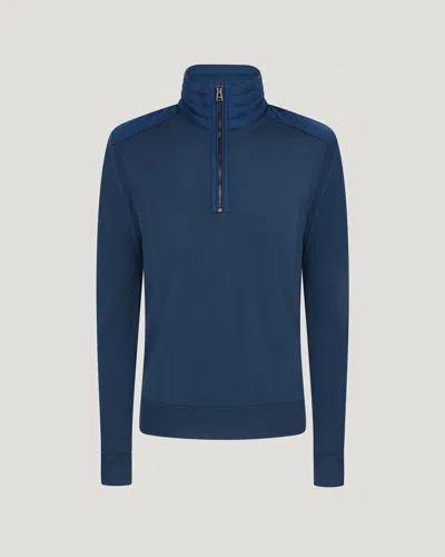 Belstaff Kilmington Quarter Zip Jumper In Insignia Blue