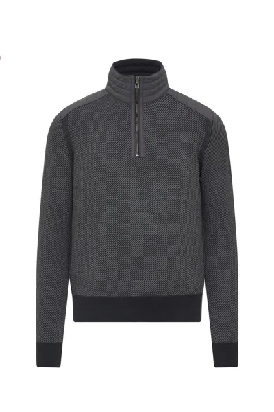 Belstaff Kilmington Quarter Zip Sweater In Gray