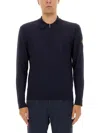 Belstaff Knitted Short Sleeve Kyle Polo Shirt Dark Ink In Black