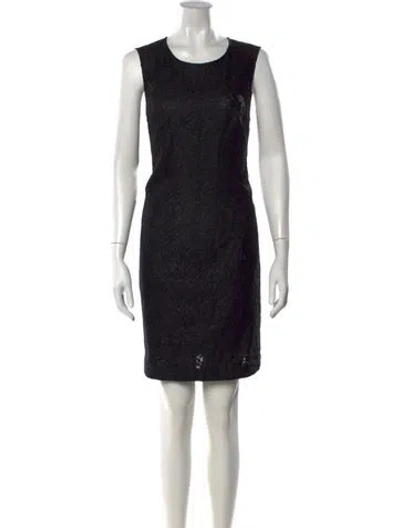 Pre-owned Belstaff Lace Pattern Knee-length Dress In Black