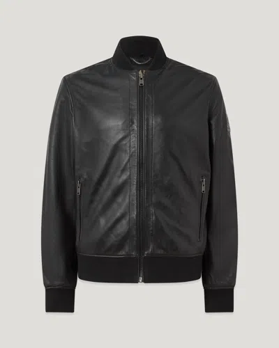 Belstaff Landmark Bomber Burnished Nappa In Black