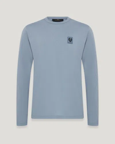 Belstaff Long Sleeved T-shirt In Blue Flint