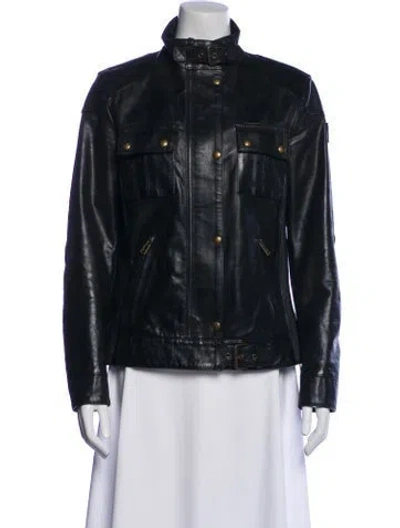 Pre-owned Belstaff Leather Biker Jacket In Black