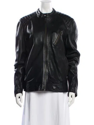 Pre-owned Belstaff Leather Biker Jacket In Black