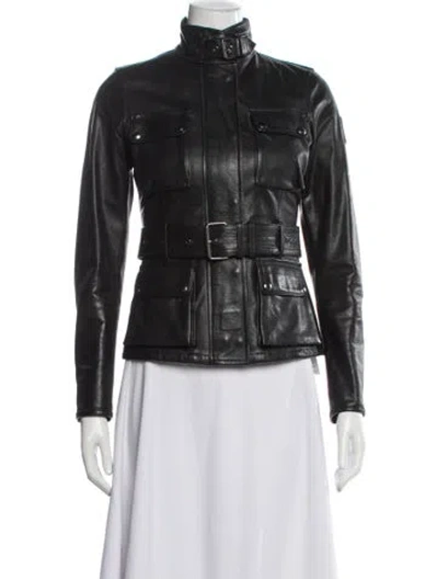 Pre-owned Belstaff Leather Biker Jacket In Black