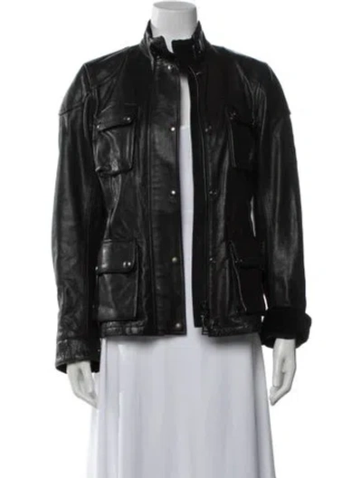 Pre-owned Belstaff Leather Biker Jacket In Black