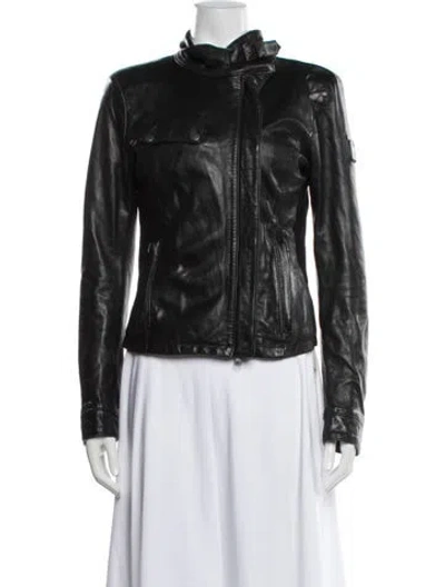 Pre-owned Belstaff Leather Biker Jacket In Black