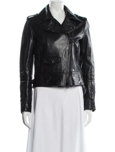 Pre-owned Belstaff Leather Biker Jacket In Black