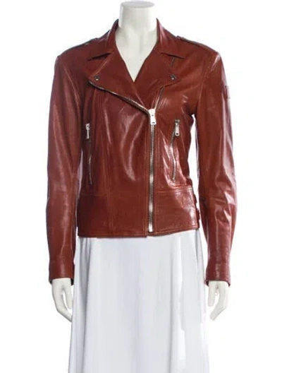 Pre-owned Belstaff Leather Biker Jacket In Brown